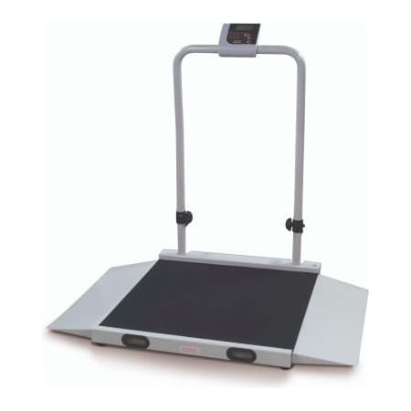 Rice Lake Weighing Systems Rice Lake 350-10-3M Digital Wheelchair Scale with Handrail, 1000 lb x 0.2 lb 193956